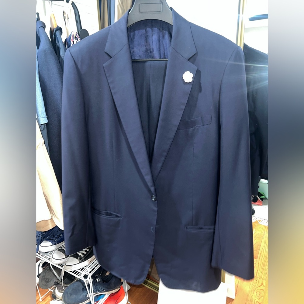 Loro Piana Dark Blue Wool Blazer
